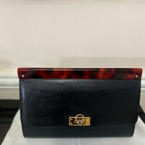 Jennifer Moore Black and Tortoiseshell Clutch
